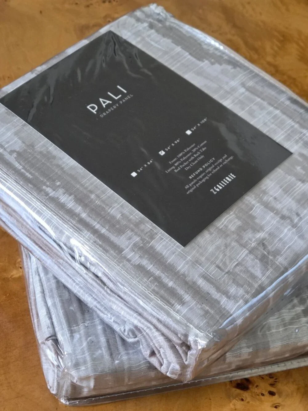 Brand New Set: Z Gallerie PALI Drapery Panels – Silver Gray Shimmer